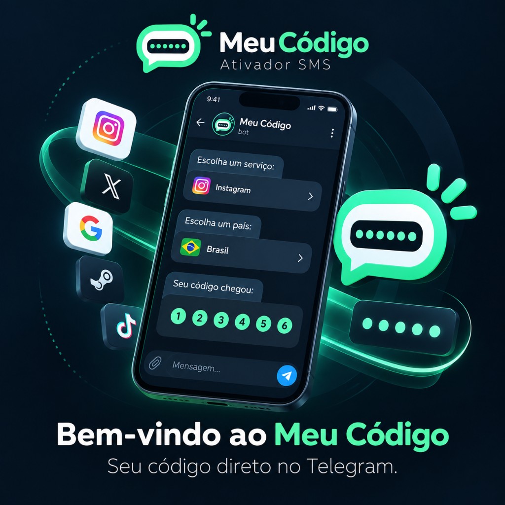 MeuCódigo no Telegram: escolha o serviço, o país e receba o código